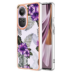 Silicone Candy Rubber Gel Fashionable Pattern Soft Case Cover YB3 for Oppo Reno10 5G Purple