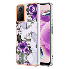 Silicone Candy Rubber Gel Fashionable Pattern Soft Case Cover YB3 for Xiaomi Redmi Note 12S Purple