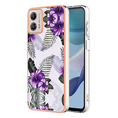 Silicone Candy Rubber Gel Fashionable Pattern Soft Case Cover YB4 for Motorola Moto G53 5G Purple