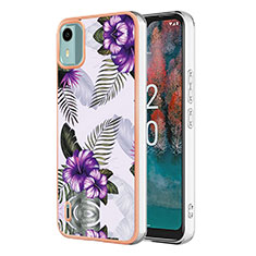 Silicone Candy Rubber Gel Fashionable Pattern Soft Case Cover YB4 for Nokia C12 Pro Purple