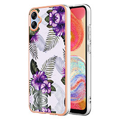 Silicone Candy Rubber Gel Fashionable Pattern Soft Case Cover YB4 for Samsung Galaxy F04 Purple