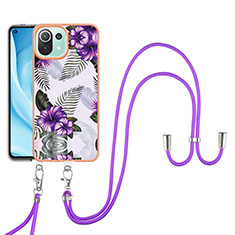 Silicone Candy Rubber Gel Fashionable Pattern Soft Case Cover YB4 for Xiaomi Mi 11 Lite 4G Purple