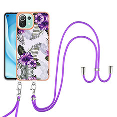Silicone Candy Rubber Gel Fashionable Pattern Soft Case Cover YB4 for Xiaomi Mi 11 Lite 5G Purple