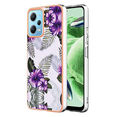 Silicone Candy Rubber Gel Fashionable Pattern Soft Case Cover YB4 for Xiaomi Redmi Note 12 5G Purple