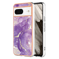 Silicone Candy Rubber Gel Fashionable Pattern Soft Case Cover YB5 for Google Pixel 8 5G Purple