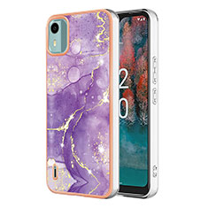 Silicone Candy Rubber Gel Fashionable Pattern Soft Case Cover YB5 for Nokia C12 Pro Purple