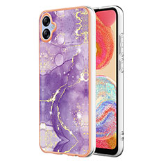 Silicone Candy Rubber Gel Fashionable Pattern Soft Case Cover YB5 for Samsung Galaxy F04 Purple