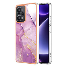 Silicone Candy Rubber Gel Fashionable Pattern Soft Case Cover YB5 for Xiaomi Redmi Note 12 Turbo 5G Clove Purple