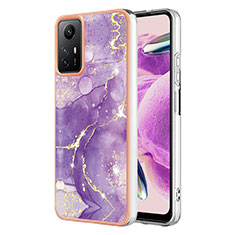 Silicone Candy Rubber Gel Fashionable Pattern Soft Case Cover YB5 for Xiaomi Redmi Note 12S Purple