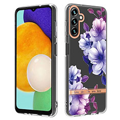 Silicone Candy Rubber Gel Fashionable Pattern Soft Case Cover YB6 for Samsung Galaxy A54 5G Purple