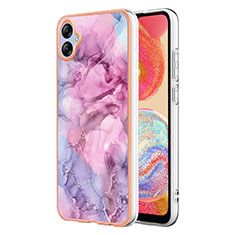 Silicone Candy Rubber Gel Fashionable Pattern Soft Case Cover YB7 for Samsung Galaxy F04 Clove Purple