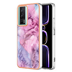 Silicone Candy Rubber Gel Fashionable Pattern Soft Case Cover YB7 for Xiaomi Redmi K60 5G Clove Purple