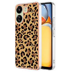 Silicone Candy Rubber Gel Fashionable Pattern Soft Case Cover YB8 for Xiaomi Poco C65 Brown