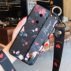 Silicone Candy Rubber Gel Flowers Soft Case Cover for Huawei Mate 40 Pro Black