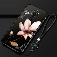 Silicone Candy Rubber Gel Flowers Soft Case Cover for Oppo A11 Brown