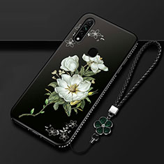 Silicone Candy Rubber Gel Flowers Soft Case Cover for Oppo A8 White