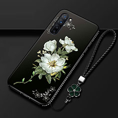 Silicone Candy Rubber Gel Flowers Soft Case Cover for Oppo F15 White