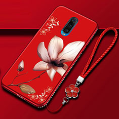 Silicone Candy Rubber Gel Flowers Soft Case Cover for Oppo R17 Pro Red