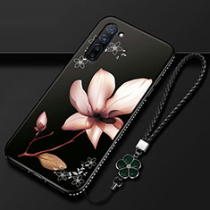 Silicone Candy Rubber Gel Flowers Soft Case Cover for Oppo Reno3 Brown