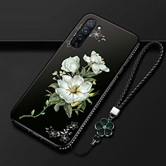 Silicone Candy Rubber Gel Flowers Soft Case Cover for Oppo Reno3 White