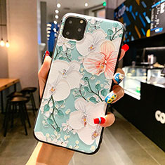 Silicone Candy Rubber Gel Flowers Soft Case Cover H16 for Apple iPhone 11 Pro Max Green