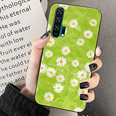 Silicone Candy Rubber Gel Flowers Soft Case Cover K03 for Huawei Honor 20 Pro Green