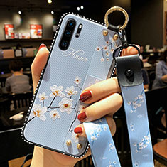 Silicone Candy Rubber Gel Flowers Soft Case Cover K04 for Huawei P30 Pro New Edition Sky Blue