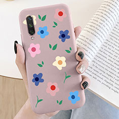 Silicone Candy Rubber Gel Flowers Soft Case Cover K07 for Xiaomi Mi A3 Rose Gold