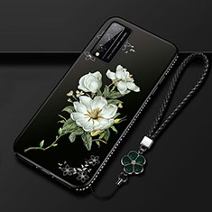 Silicone Candy Rubber Gel Flowers Soft Case Cover S01 for Huawei Honor Play4T Pro White