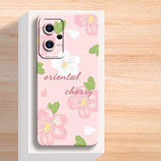 Silicone Candy Rubber Gel Flowers Soft Case Cover S01 for Xiaomi Poco X5 5G Pink