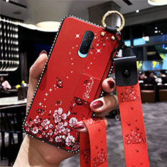 Silicone Candy Rubber Gel Flowers Soft Case Cover S02 for Oppo R17 Pro Red