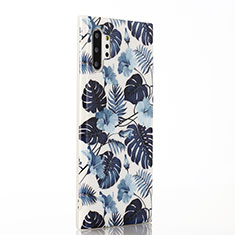 Silicone Candy Rubber Gel Flowers Soft Case Cover S03 for Samsung Galaxy Note 10 Plus Blue