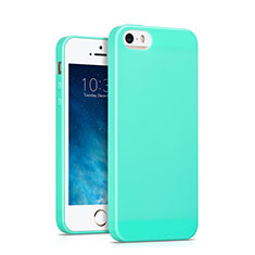 Silicone Candy Rubber Gel Soft Cover for Apple iPhone SE Cyan