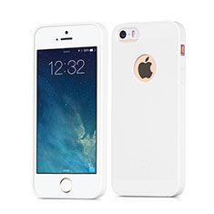 Silicone Candy Rubber Gel Soft Cover With Hole for Apple iPhone 5 White