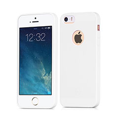 Silicone Candy Rubber Gel Soft Cover With Hole for Apple iPhone 5S White