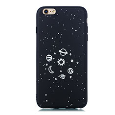 Silicone Candy Rubber Gel Starry Sky Soft Case Cover for Apple iPhone 6 Plus Black