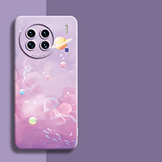 Silicone Candy Rubber Gel Starry Sky Soft Case Cover for Vivo X90 Pro 5G Clove Purple