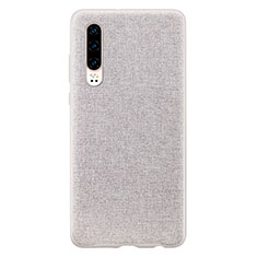 Silicone Candy Rubber Gel Twill Soft Case for Huawei P30 Gray