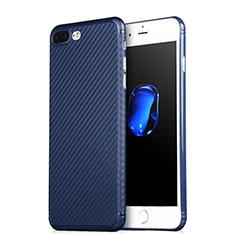 Silicone Candy Rubber Gel Twill Soft Case Z01 for Apple iPhone 8 Plus Blue