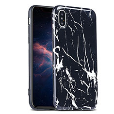 Silicone Candy Rubber Marble Pattern Soft Case P01 for Apple iPhone Xs Black