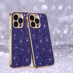 Silicone Candy Rubber TPU Bling-Bling Soft Case Cover AC1 for Apple iPhone 13 Pro Purple