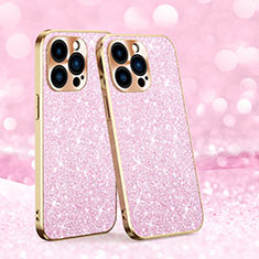 Silicone Candy Rubber TPU Bling-Bling Soft Case Cover AC1 for Apple iPhone 13 Pro Rose Gold