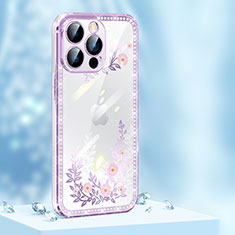 Silicone Candy Rubber TPU Bling-Bling Soft Case Cover AT1 for Apple iPhone 13 Pro Max Purple