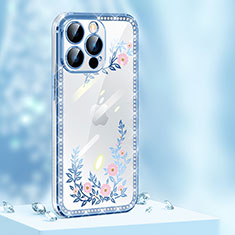 Silicone Candy Rubber TPU Bling-Bling Soft Case Cover AT1 for Apple iPhone 15 Pro Blue