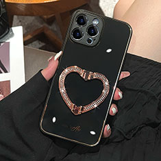 Silicone Candy Rubber TPU Bling-Bling Soft Case Cover JL1 for Apple iPhone 15 Pro Black