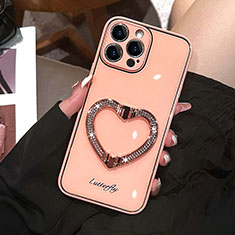 Silicone Candy Rubber TPU Bling-Bling Soft Case Cover JL1 for Apple iPhone 15 Pro Rose Gold