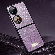 Silicone Candy Rubber TPU Bling-Bling Soft Case Cover LD1 for Huawei P50 Pocket Purple