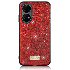 Silicone Candy Rubber TPU Bling-Bling Soft Case Cover LD1 for Huawei P50 Red