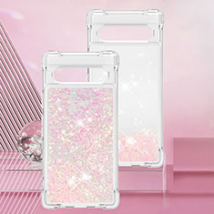 Silicone Candy Rubber TPU Bling-Bling Soft Case Cover S01 for Google Pixel 7a 5G Pink