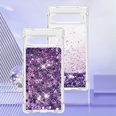 Silicone Candy Rubber TPU Bling-Bling Soft Case Cover S01 for Google Pixel 7a 5G Purple